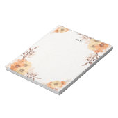 水エレガント色オレンジ色の花のパーソナライズ ノートパッド (回転)