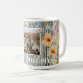 水エレガント色オレンジ色の野花バーウッド母 コーヒーマグカップ (正面右)