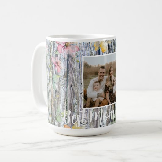 水エレガント色オレンジ色の野花バーウッド母 コーヒーマグカップ (正面左)