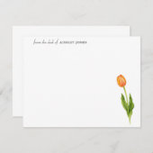 水エレガント色オレンジ色チューリップ花ノートカード ノートカード (正面/裏面)