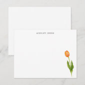 水エレガント色オレンジ色チューリップ花ノートカード ノートカード (正面/裏面)