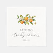 水エレガント色オレンジ赤ちゃんシャワー スタンダードカクテルナプキン (正面)