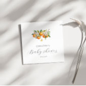 水エレガント色オレンジ赤ちゃんシャワー スタンダードカクテルナプキン