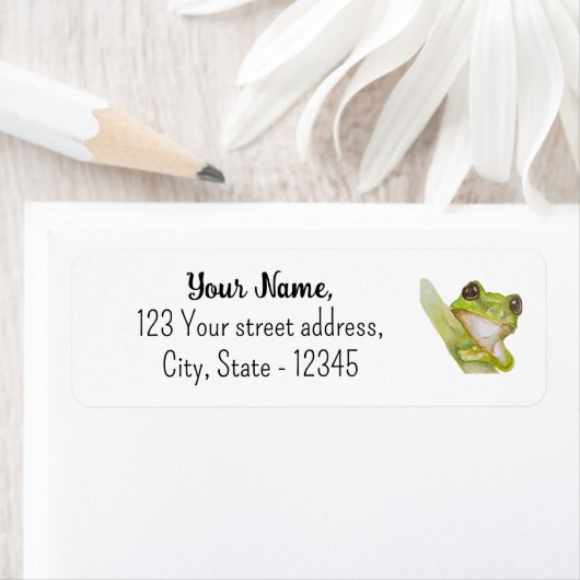 水エレガント色カエル差出人住所 ラベル (インサイチュ)