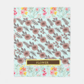 水エレガント色カスタマイズ花 フリースブランケット (正面)