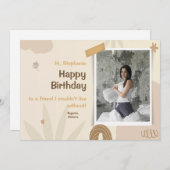 水エレガント色カスタムハッピーバースデー シーズンカード (正面/裏面)