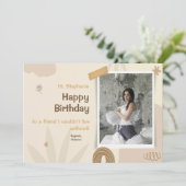 水エレガント色カスタムハッピーバースデー シーズンカード (スタンド正面)