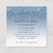 水エレガント色カップケーキベイカーパティシエ スクエア名刺 (裏面)