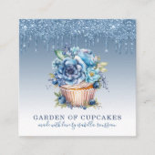 水エレガント色カップケーキベイカーパティシエ スクエア名刺 (正面)