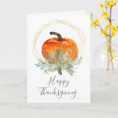 水エレガント色カボチャ感謝祭 カード (黄色い花)