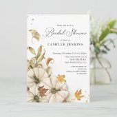 水エレガント色カボチャ秋ブライダルシャワー 招待状 (スタンド正面)