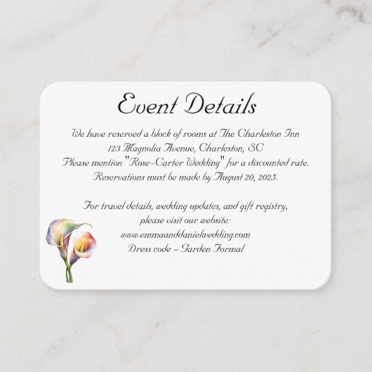 水エレガント色カラリライロマンチックフローラ エンクロージャーカード (正面)