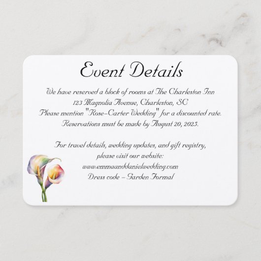 水エレガント色カラリライロマンチックフローラ エンクロージャーカード (正面)