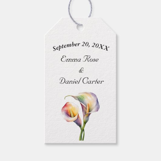 水エレガント色カラリライロマンチックフローラ ギフトタグ (正面)