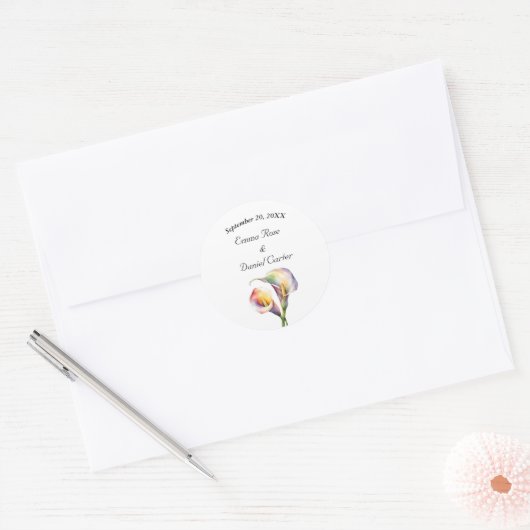 水エレガント色カラリライロマンチックフローラ ラウンドシール (封筒)