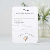 水エレガント色カラリライロマンチックフローラ 出欠カード (スタンド正面)