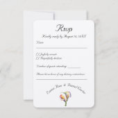 水エレガント色カラリライロマンチックフローラ 出欠カード (正面)