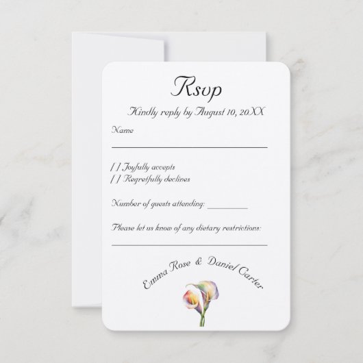 水エレガント色カラリライロマンチックフローラ 出欠カード (正面)