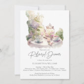 水エレガント色ガーデンリハーサルディナー 招待状 (正面)