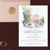 水エレガント色ガーデンリハーサルディナー 招待状