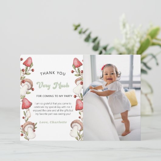 水エレガント色キノコ樹林写真 サンキューカード (スタンド正面)