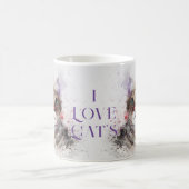 水エレガント色キャットポートレート大好きキャッツ コーヒーマグカップ (中央)