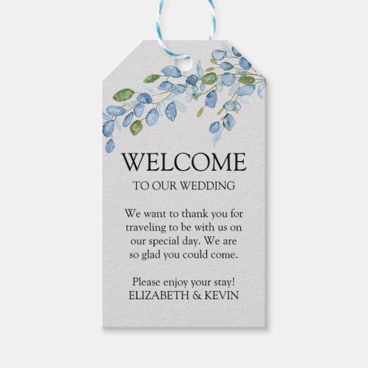 水エレガント色ギフトラベル ギフトタグ (正面)