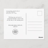 水エレガント色クリスマスオーナメントホリデー ポストカード (裏面)