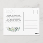 水エレガント色クリスマスオーナメントホリデー ポストカード (裏面)