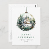 水エレガント色クリスマスオーナメントホリデー ポストカード (正面/裏面)