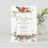 水エレガント色クリスマスクリスマスパーティー 招待状 (スタンド正面)