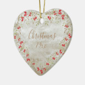 水エレガント色クリスマススクリプト年ハート セラミックオーナメント (左)