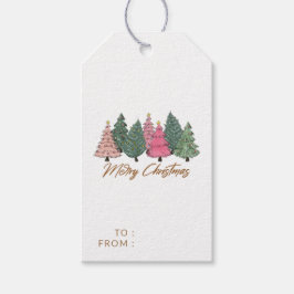 水エレガント色クリスマスツリーカスタム ギフトタグ