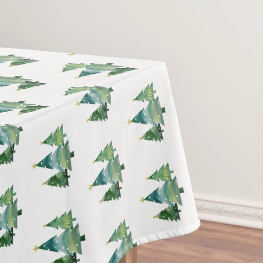 水エレガント色クリスマスツリーパターン テーブルクロス (インサイチュ)