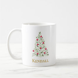 水エレガント色クリスマスツリーパーソナライズされた コーヒーマグカップ