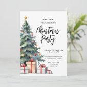 水エレガント色クリスマスツリーパーティの招待状 招待状 (スタンド正面)