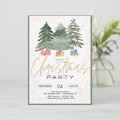 水エレガント色クリスマスツリーパーティー 招待状 (スタンド正面)