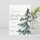水エレガント色クリスマスツリーパーティー 招待状 (スタンド正面)