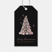 水エレガント色クリスマスツリーホリデイ ギフトタグ (正面)