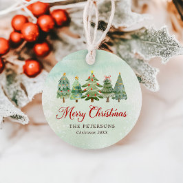 水エレガント色クリスマスツリーホリデーパーティー フェイバータグ