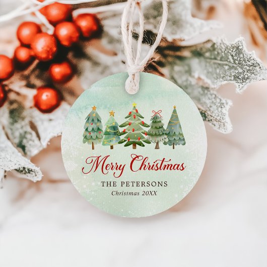 水エレガント色クリスマスツリーホリデーパーティー フェイバータグ