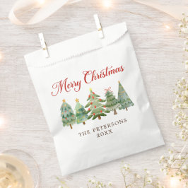 水エレガント色クリスマスツリーホリデーパーティー フェイバーバッグ