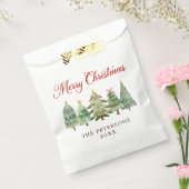水エレガント色クリスマスツリーホリデーパーティー フェイバーバッグ (封をした状態)