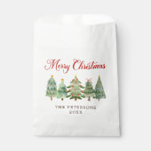 水エレガント色クリスマスツリーホリデーパーティー フェイバーバッグ (正面)