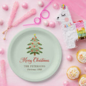 水エレガント色クリスマスツリーホリデーパーティー ペーパープレート (パーティー)