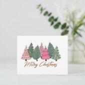 水エレガント色クリスマスツリーメリークリスマス シーズンポストカード (スタンド正面)
