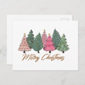 水エレガント色クリスマスツリーメリークリスマス シーズンポストカード (正面/裏面)