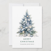 水エレガント色クリスマスツリー企業の シーズンカード (正面)