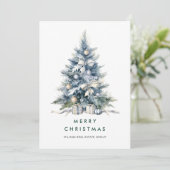 水エレガント色クリスマスツリー企業の シーズンカード (スタンド正面)
