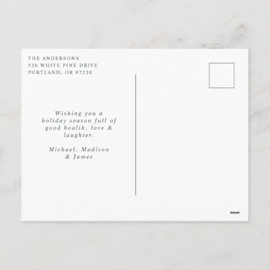 水エレガント色クリスマスツリー写真 シーズンポストカード (裏面)